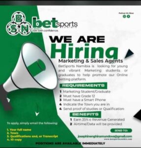 BetSport Namibia Vacancies