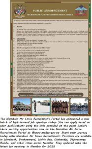 Namibian Air Force Recruitment